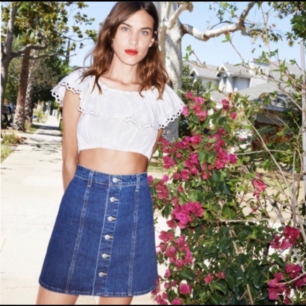 ALEXA CHUNG FOR AG JEANS The Kety denim mini skirt